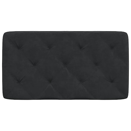 vidaXL Poduszka na wezgłowie, czarna, 90 cm, aksamitna