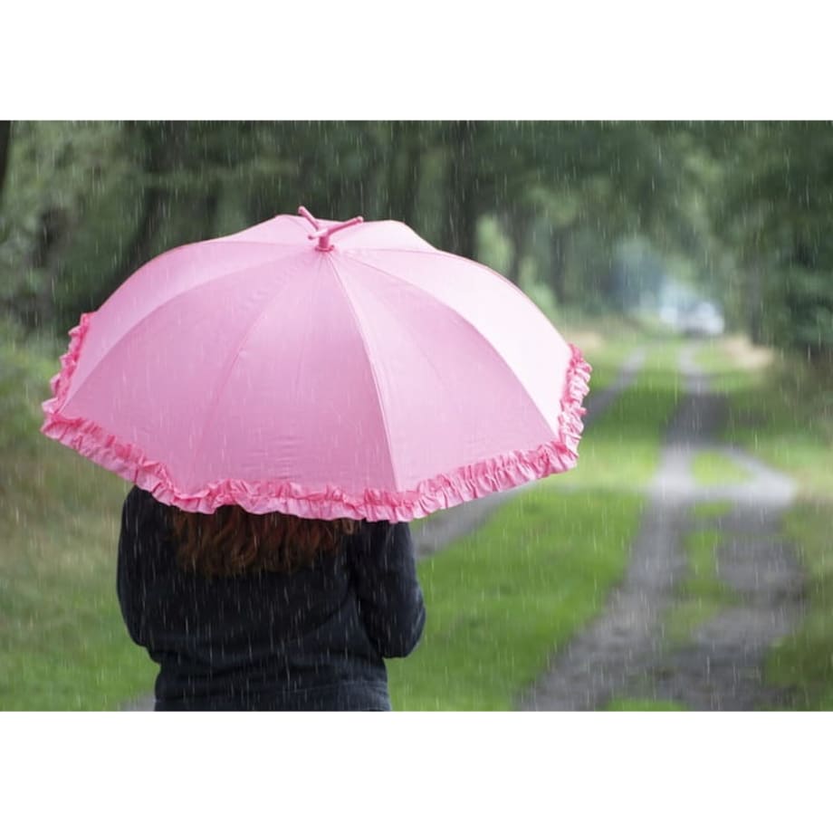 Stojący parasol w kształcie flaminga z falbanami