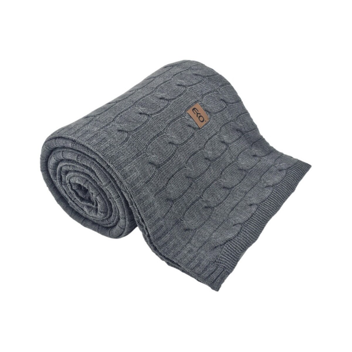 Koc dzianinowy kaszmir 150x200 cm – VERONA ANTHRACITE