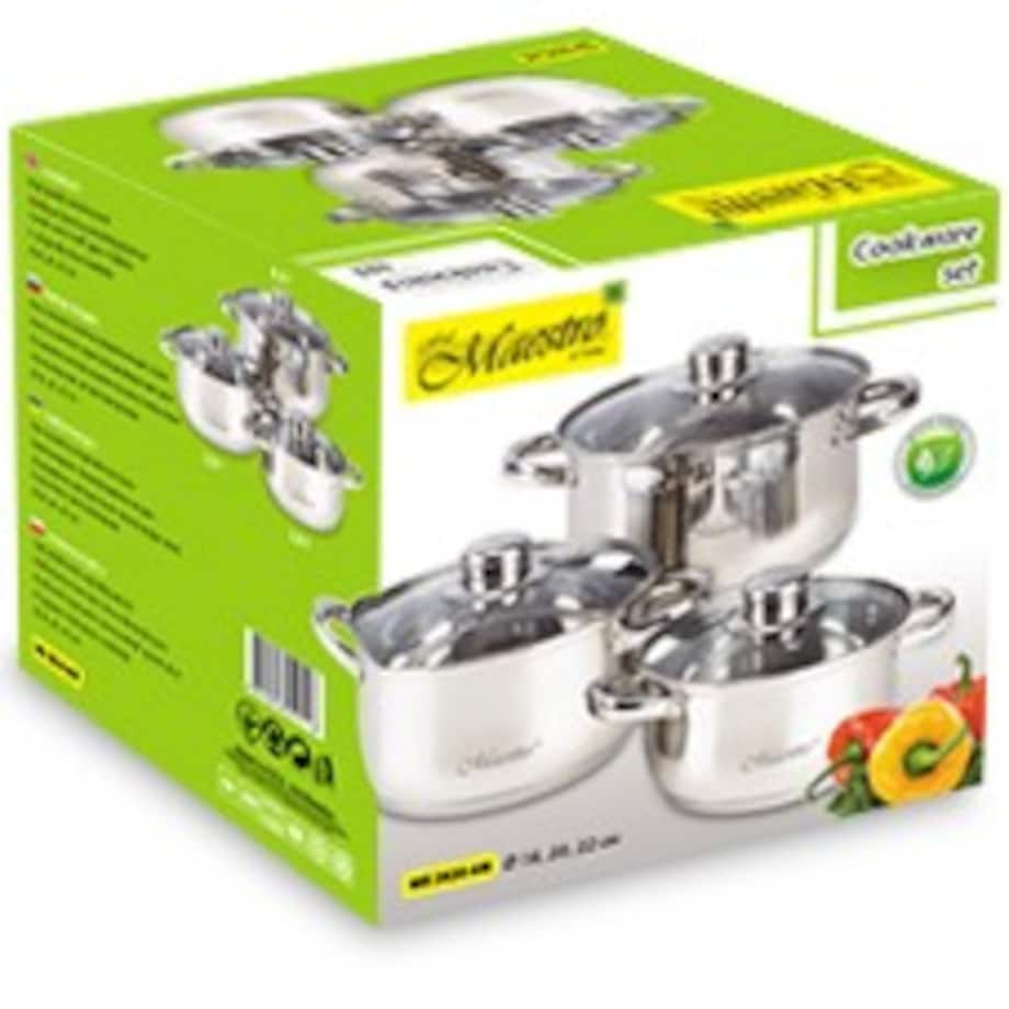 Zestaw garnków garnki komplet 6-ele 2L / 3L / 4L MAESTRO