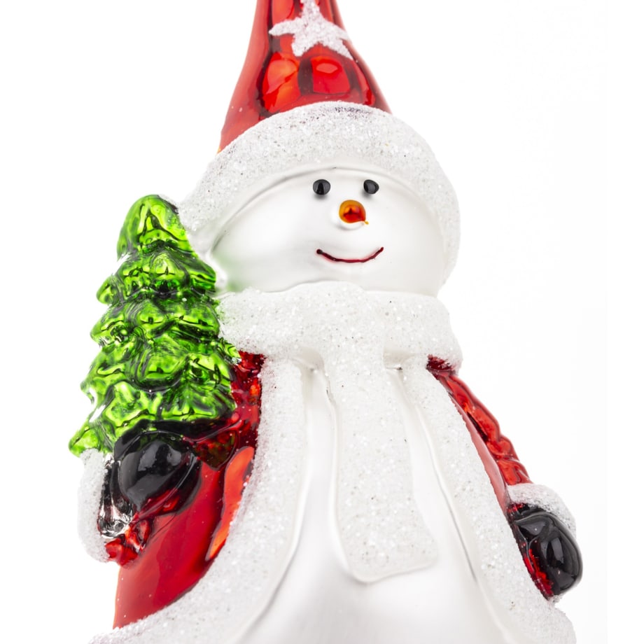 Szpic szklany na choinkę Bałwanek 31 cm