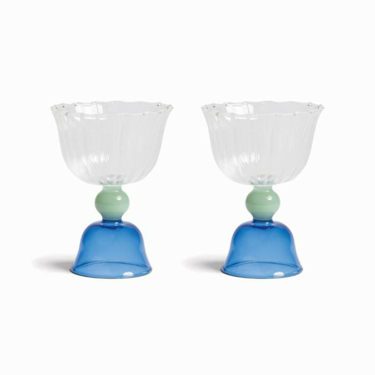 &k Amsterdam - Zestaw kieliszków Glass Tulip 2szt., blue