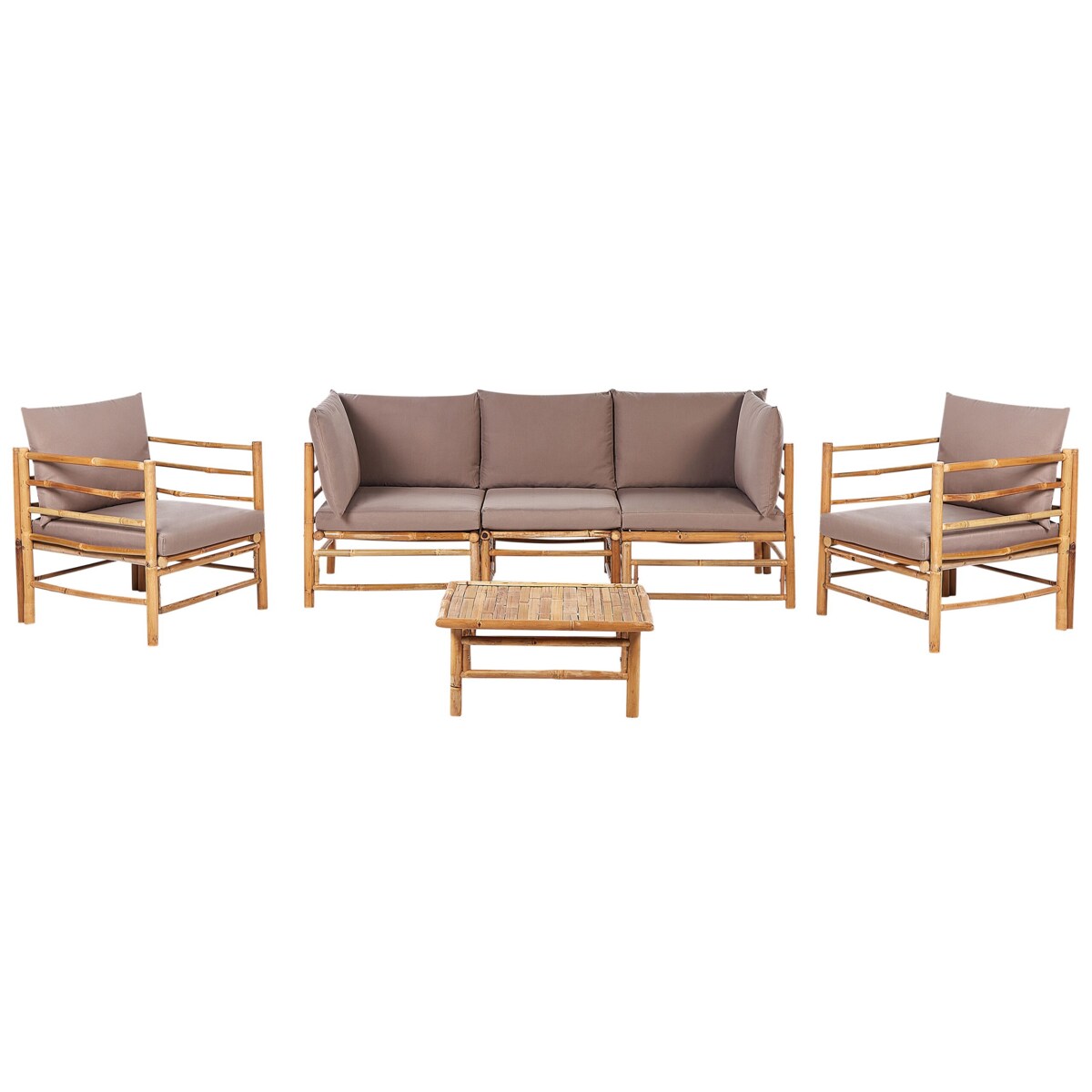 Zestaw ogrodowy ze stolikiem dla 5 osób CERRETO Drewno bambusowe Beżowoszary