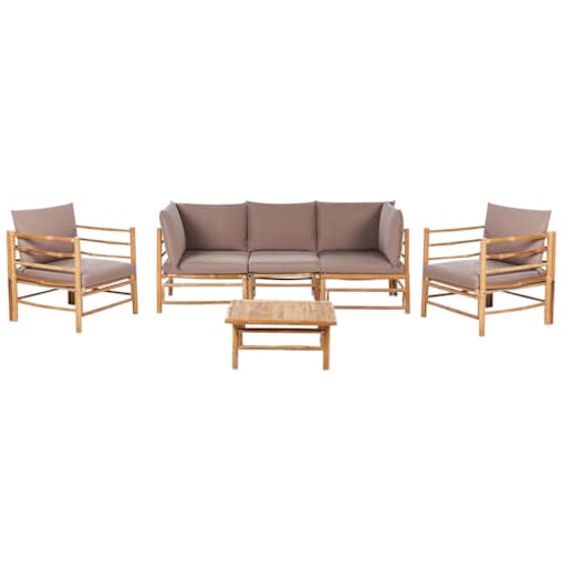 Zestaw ogrodowy ze stolikiem dla 5 osób CERRETO Drewno bambusowe Beżowoszary