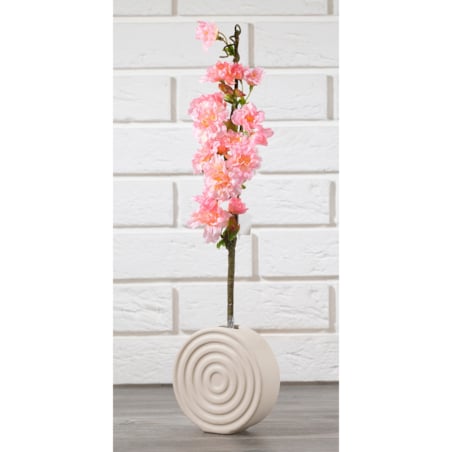 WAZON CIRCLE na różę CERAMICZNY beżowy śr. 12cm