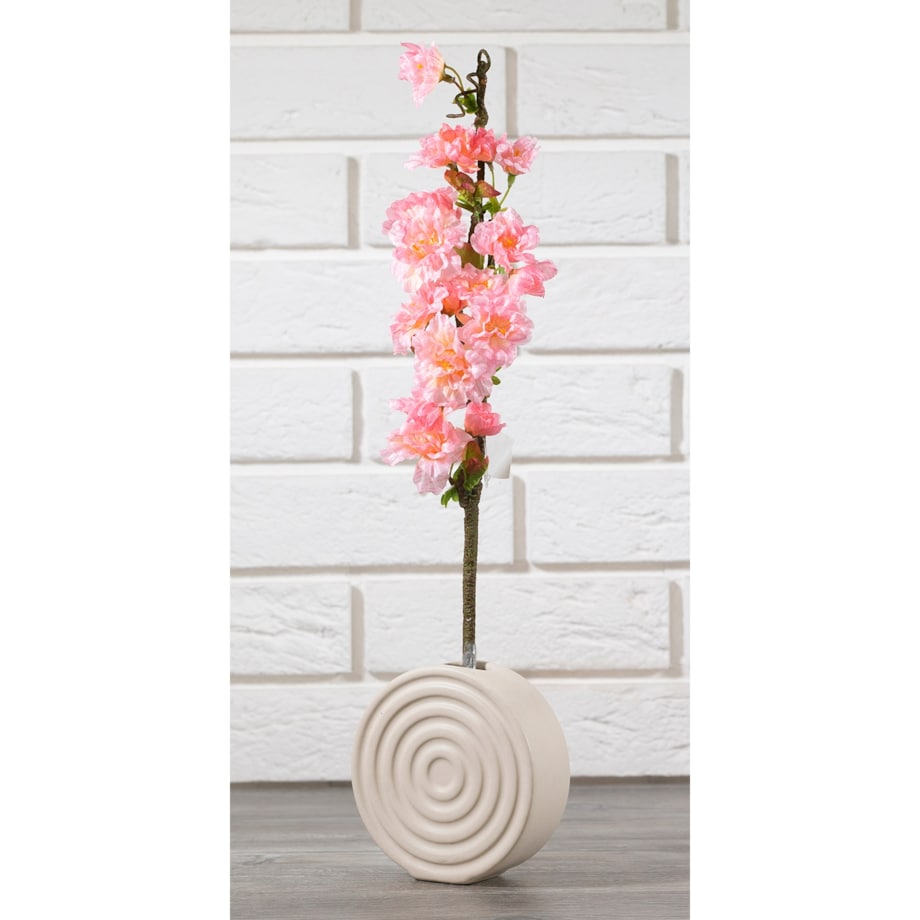 WAZON CIRCLE na różę CERAMICZNY beżowy śr. 12cm