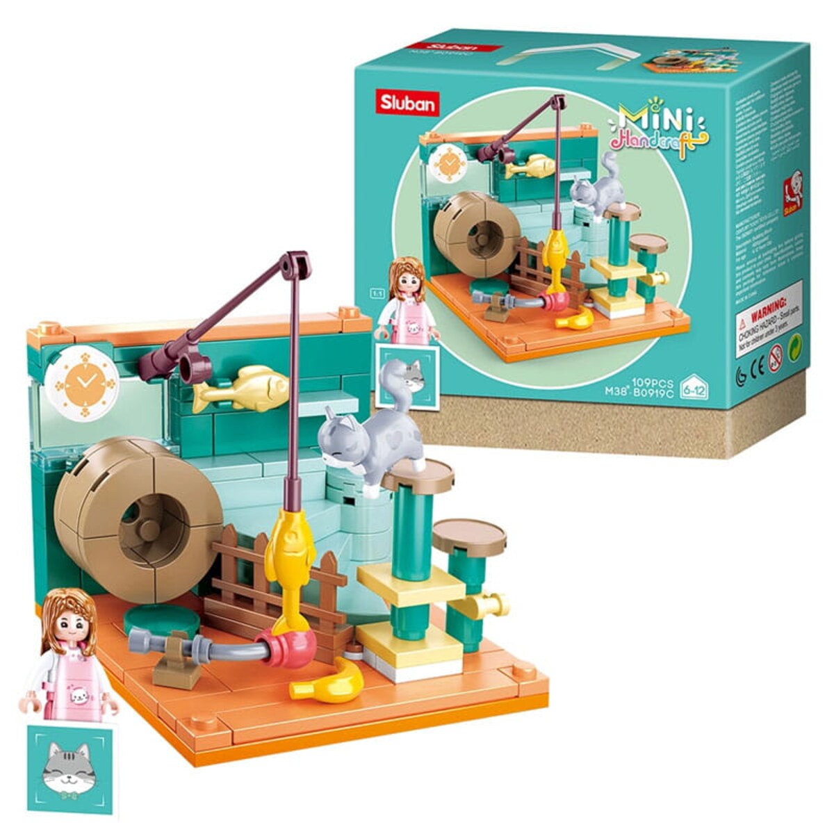 KOTEK Perełka - mini pokoik klocki - Sluban - 109 elementów