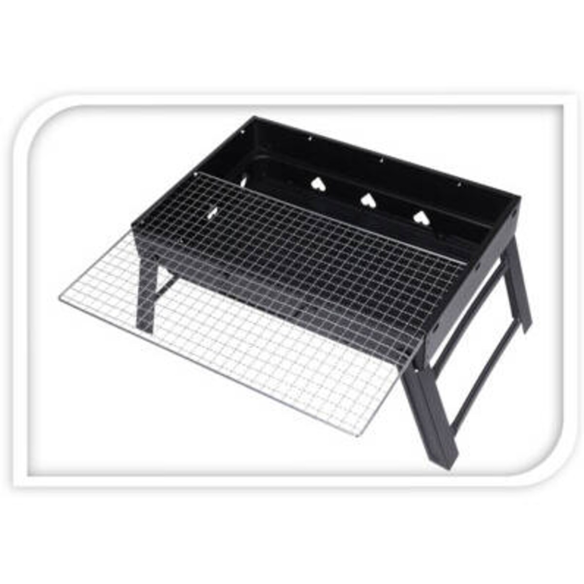 Składany grill węglowy, prostokątny