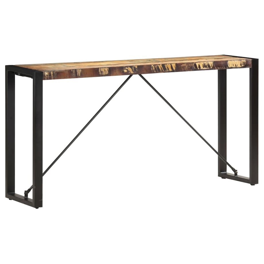 vidaXL Stolik typu konsola, 150 x 35 x 76 cm, lite drewno z odzysku