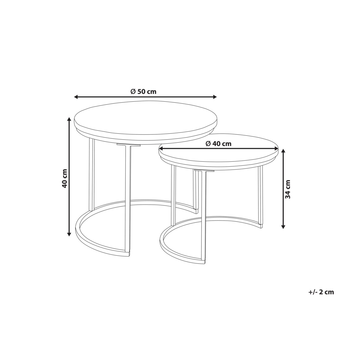 Zestaw 2 stolików kawowych z drewna mango jasny CLATON