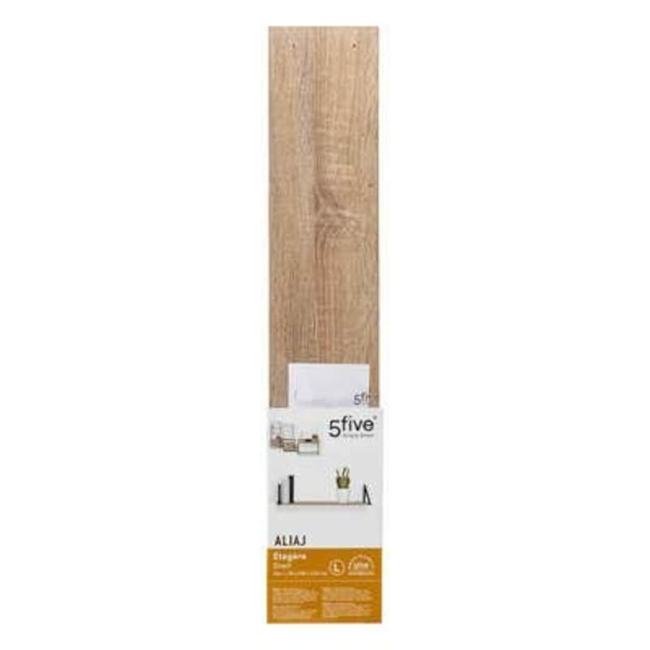 PÓŁKA O DŁUGOŚCI 78 cm Aliaj naturalna CZARNE WSPORNIKI 5kg
