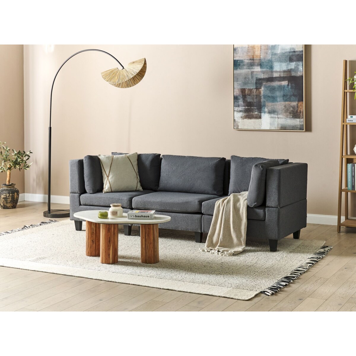 Sofa modułowa 3-osobowa ciemnoszara UNSTAD