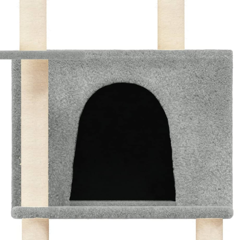 vidaXL Drapak dla kota z sizalowymi słupkami, jasnoszary, 166 cm