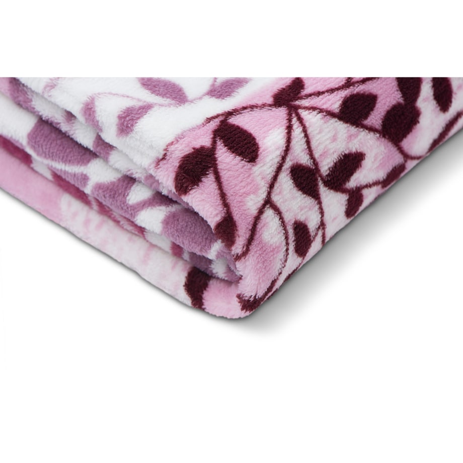 Konsimo NEPETO Pled, fioletowy/różowy/kremowy