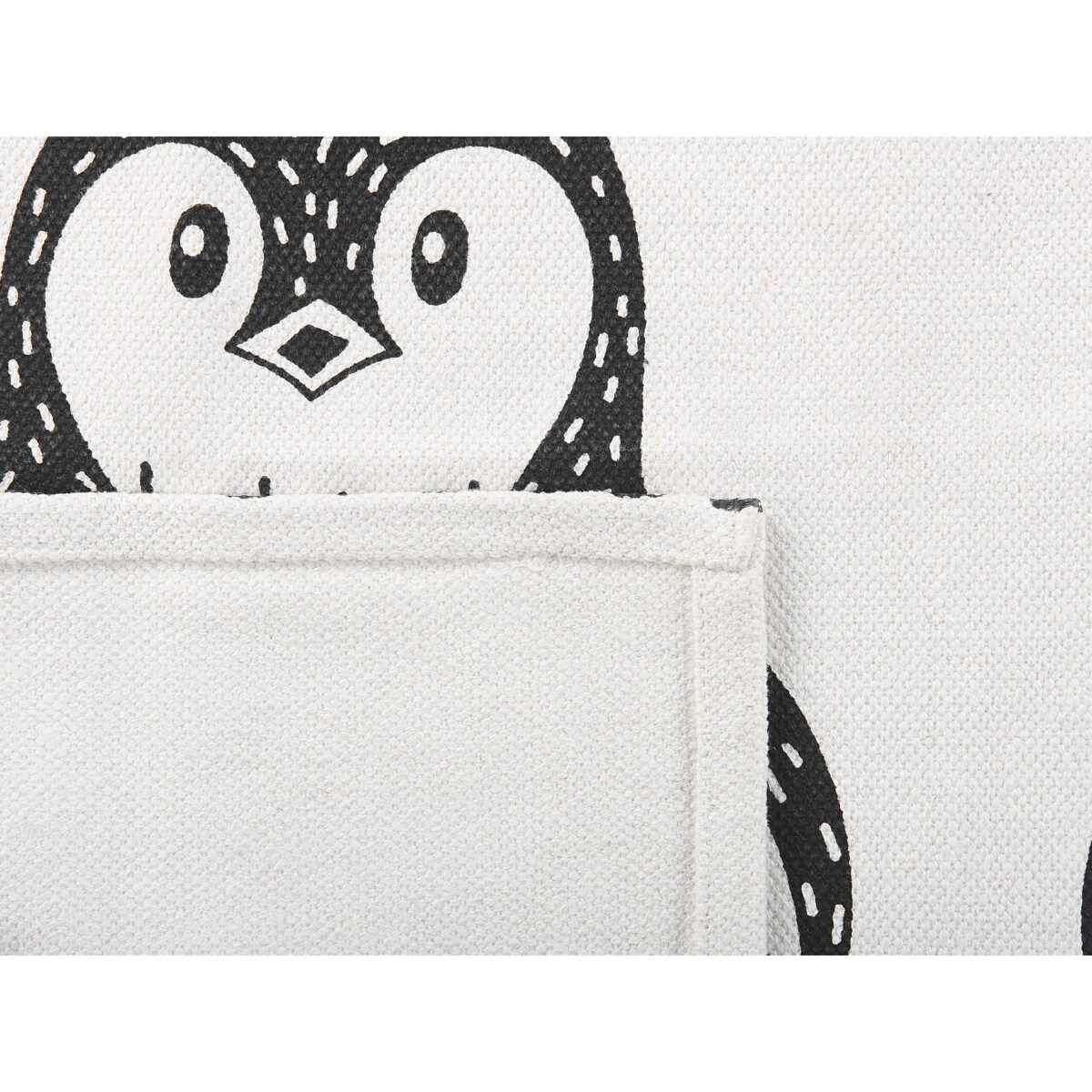 Dywan dziecięcy bawełniany motyw pingwina 60 x 90 cm czarno-biały HAJDARABAD