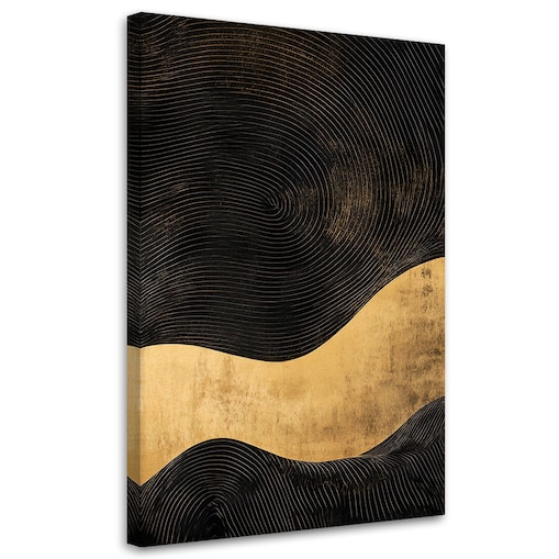 Feeby Obraz na płótnie, Abstrakcja Złota Fala Glamour 60x90