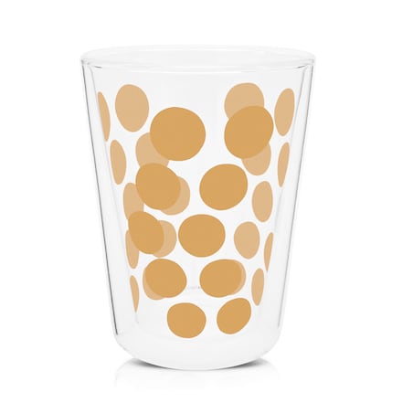 Zestaw 2 szklanek z łyżeczkami złoty Dot Dot, 350 ml, Zak! Designs