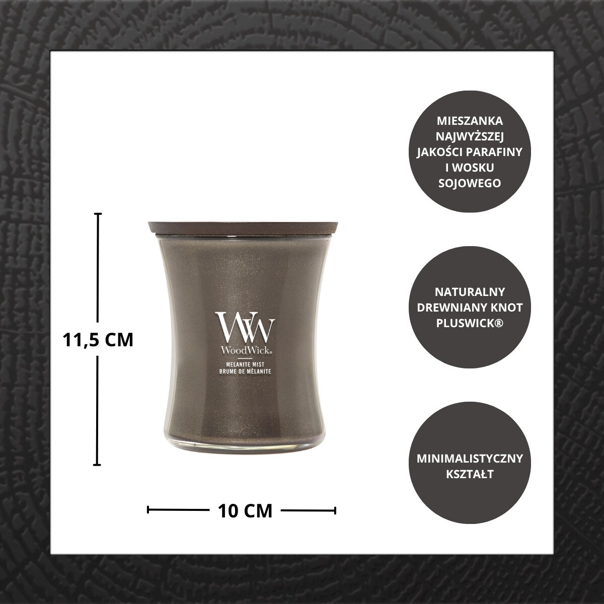 WoodWick świeca średnia MELANITE MIST