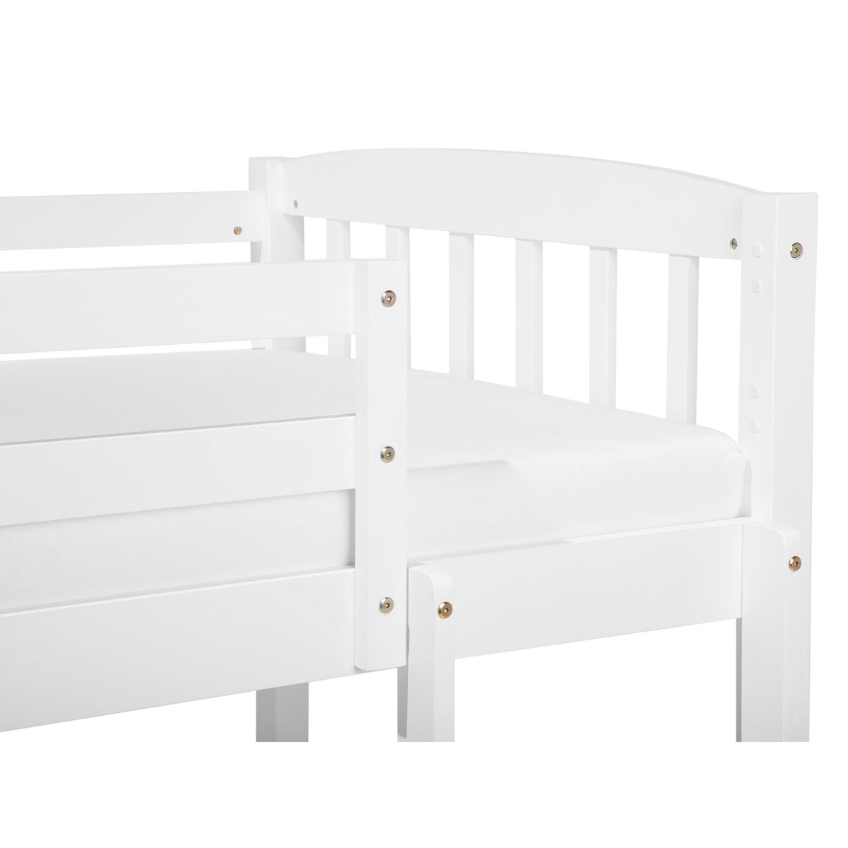 Łóżko piętrowe drewniane 90 x 200 cm białe REVIN