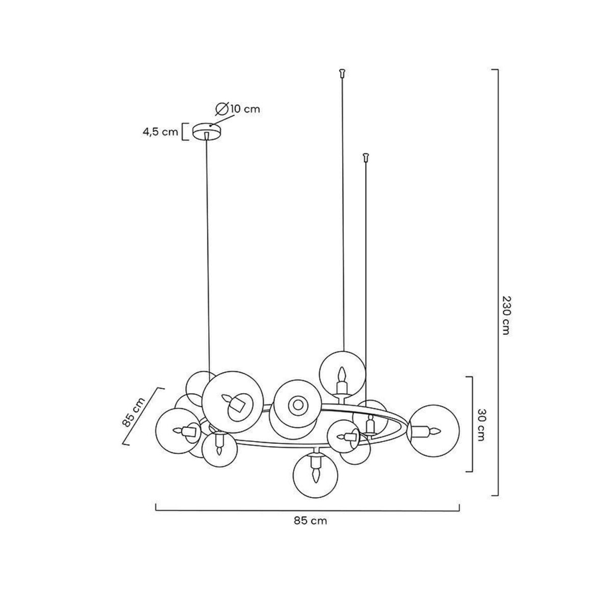 MOOSEE lampa wisząca ALURE 85 złota