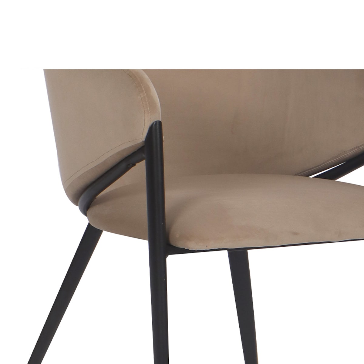 Krzesło tapicerowane do salonu welurowe GLAMOUR beżowe