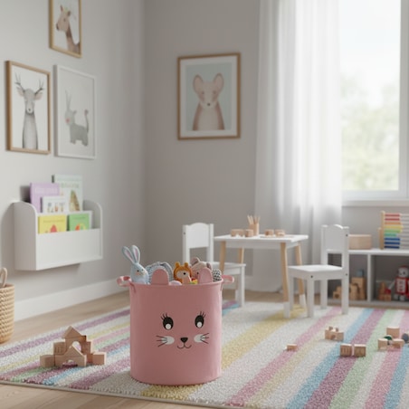 Kosz na zabawki klocki zamykany ze ściągaczem duży XXL organizer pojemnik