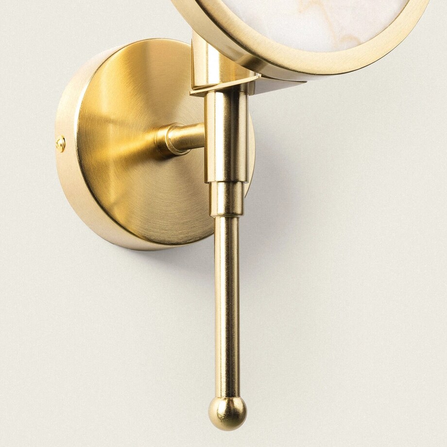 Kinkiet z metalu i szkła, złoty, Femme, 30,5 cm