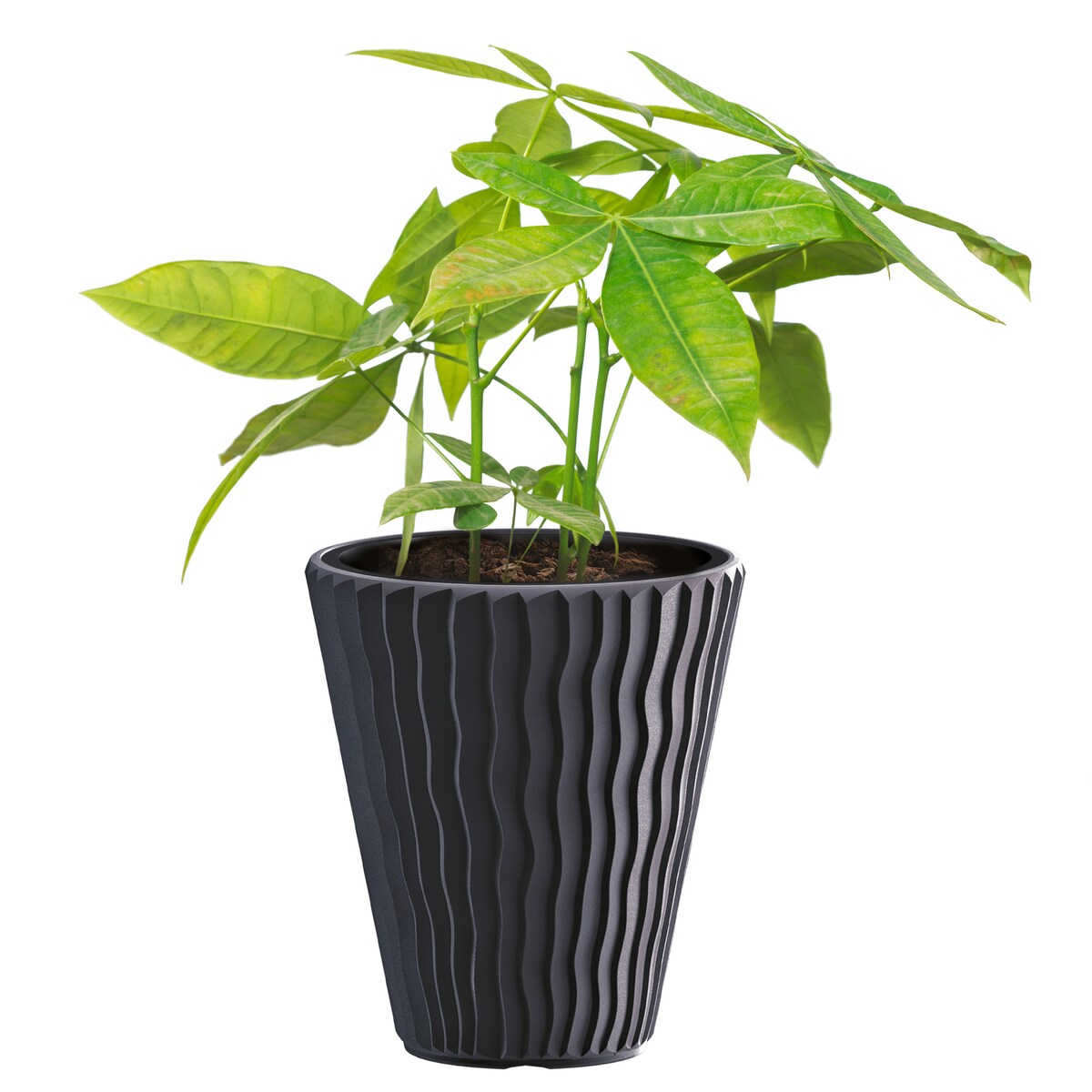 Doniczka Donica Ogrodowa 34,9 Cm Okrągła Na Taras Do Ogrodu Domu Antracytowa