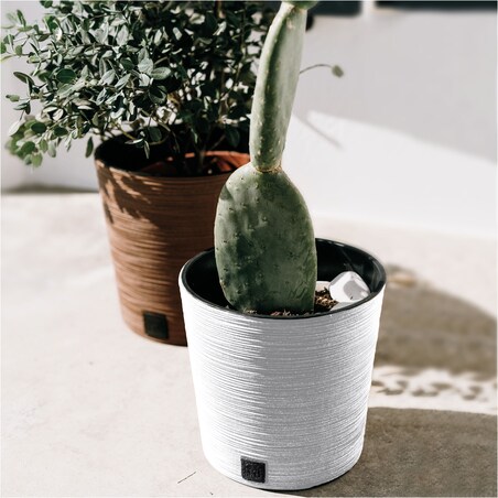 Doniczka Donica Ogrodowa 25/30 Cm Zestaw Na Taras Do Ogrodu Domu Eco Wood Biały