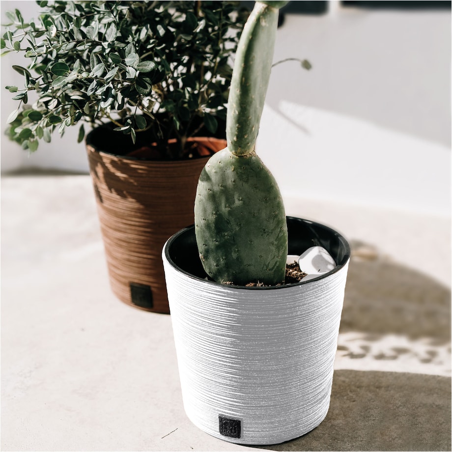 Doniczka Donica Ogrodowa 25/30 Cm Zestaw Na Taras Do Ogrodu Domu Eco Wood Biały