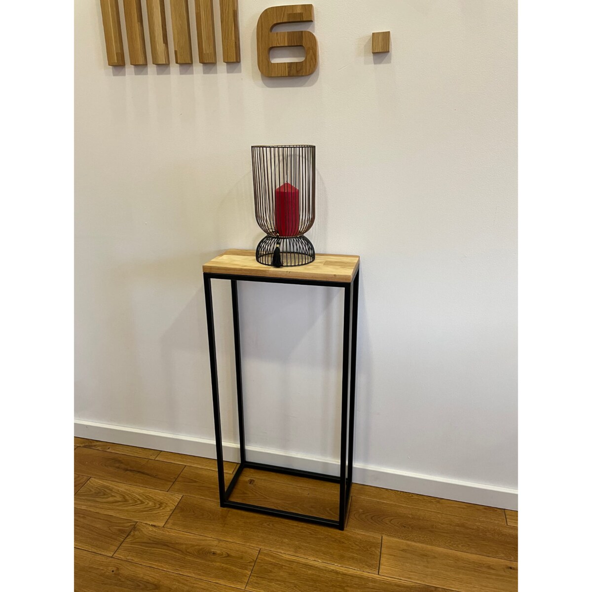 Konsola loftowa czarna 40x80x20cm pojedyncza