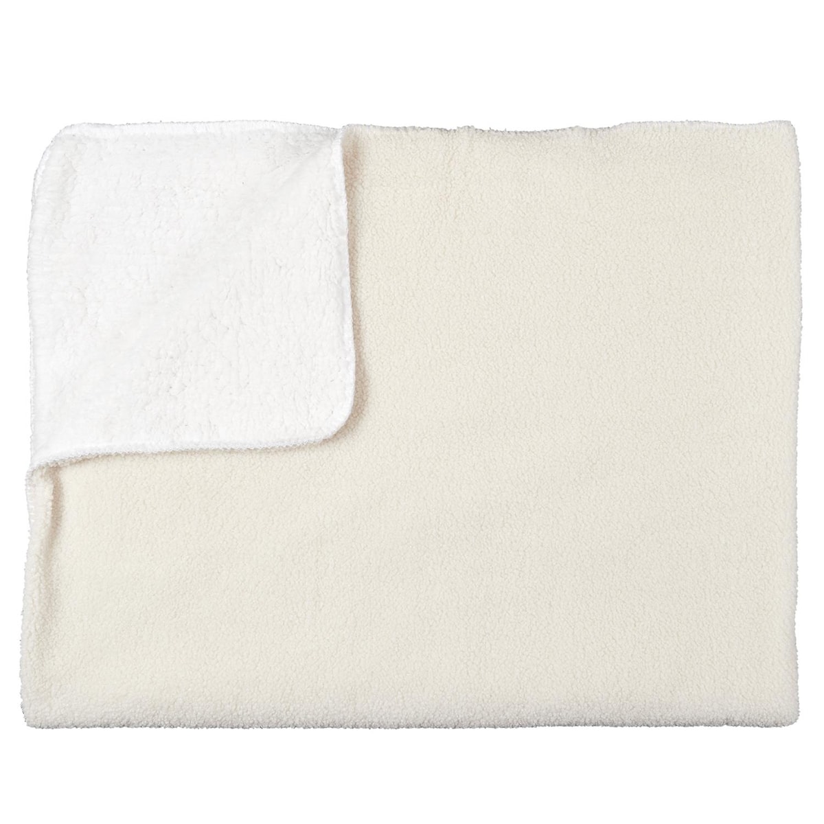 Pled Sherpa Intesi ciepły koc polarowy ecru 120x150cm na łóżko do salonu