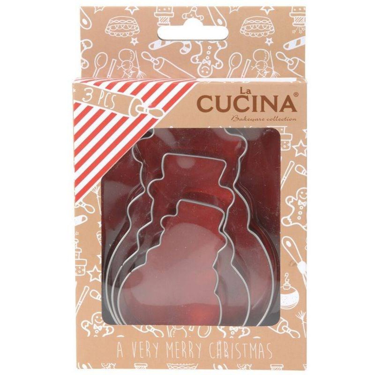 Wykrawacz Cukierniczy Stalowy / Foremka do Ciastek Pierników Bałwan Zestaw 3 El.