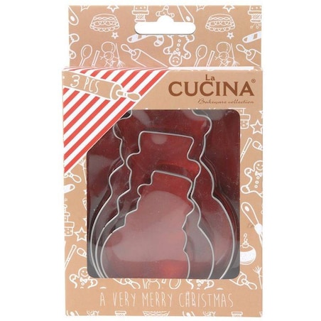 Wykrawacz Cukierniczy Stalowy / Foremka do Ciastek Pierników Bałwan Zestaw 3 El.