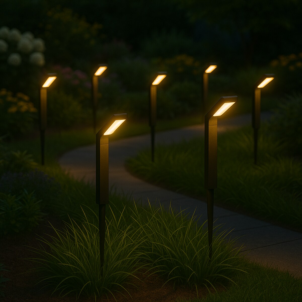 Lampa Solarna 20 Led Do Ogrodu Wbijana Dekoracja Ogrodowa Czujnik Zmierzchu