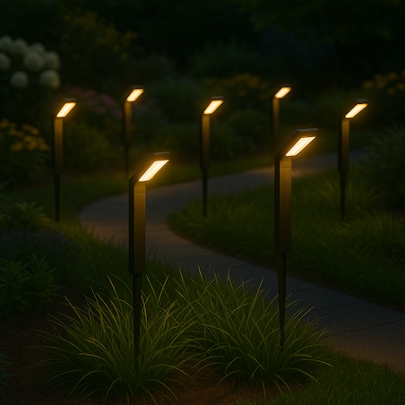 Lampa Solarna 20 Led Do Ogrodu Wbijana Dekoracja Ogrodowa Czujnik Zmierzchu