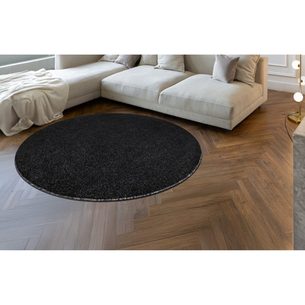 Dywan ETON PLUS koło Melanż antracyt / koło 150 cm