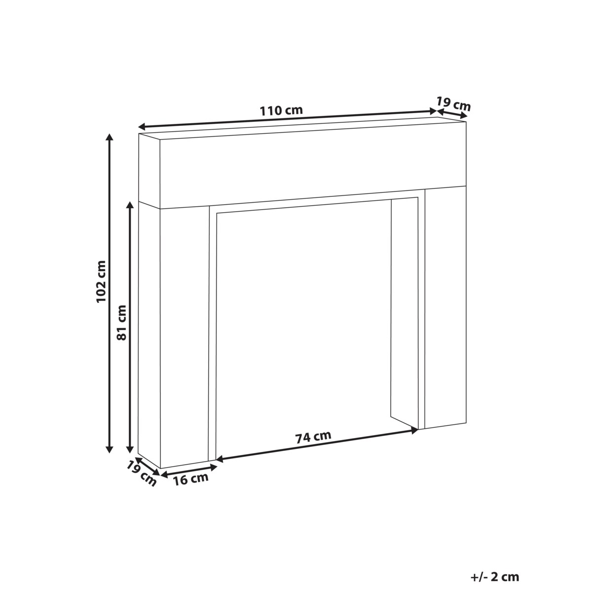 Portal kominkowy BOYANUP Jasnobrązowy