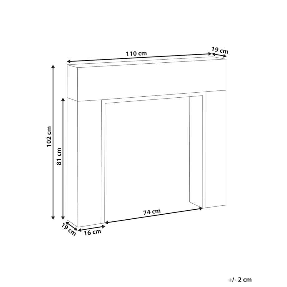 Portal kominkowy BOYANUP Jasnobrązowy