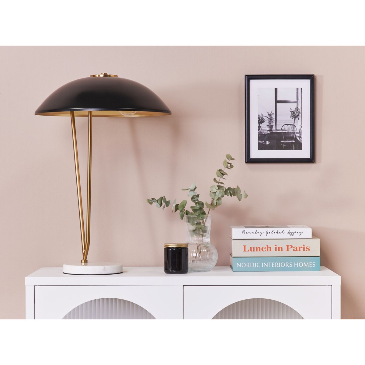 Lampa stołowa metalowa złota z czarnym DANTO