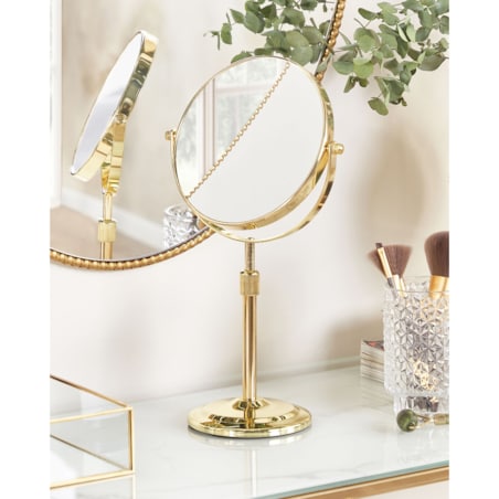 Lusterko kosmetyczne ø 20 cm złote AVERYON