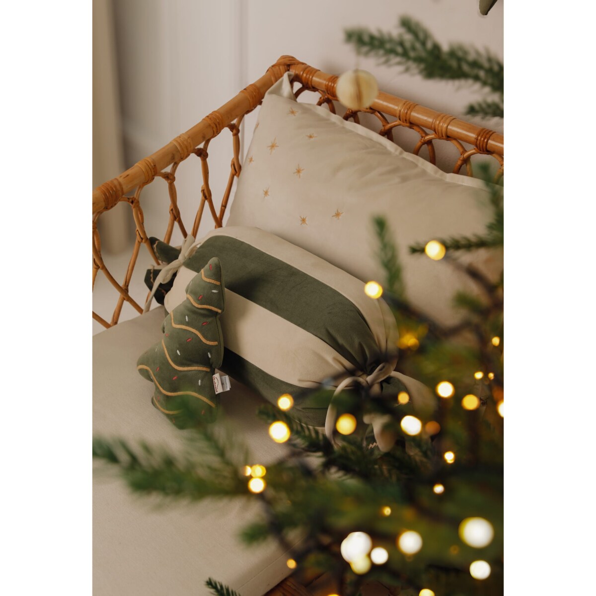 Poduszka Świąteczna Cukierek Forest Green