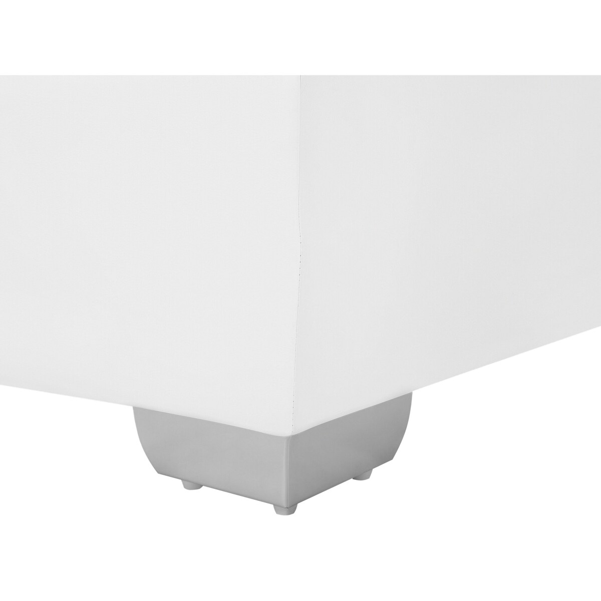 Łóżko kontynentalne ekoskóra 90 x 200 cm białe PRESIDENT