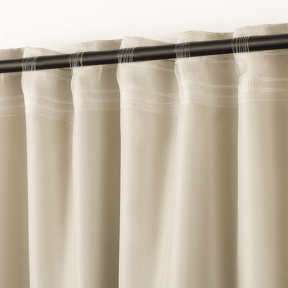Zasłona BASIC na taśmie marszczącej 140x280cm szarobeżowy blackout 1 szt. 140x280 beżowy