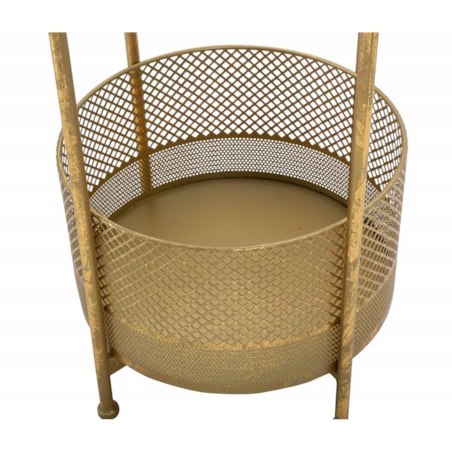 Stolik kawowy z koszem, złoty stelaż, Ø 35 cm