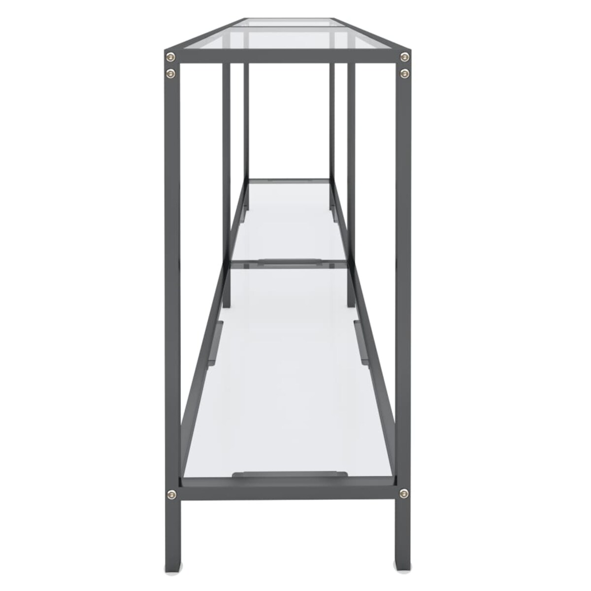 vidaXL Stolik konsolowy, przezroczysty, 160x35x75,5cm, szkło hartowane