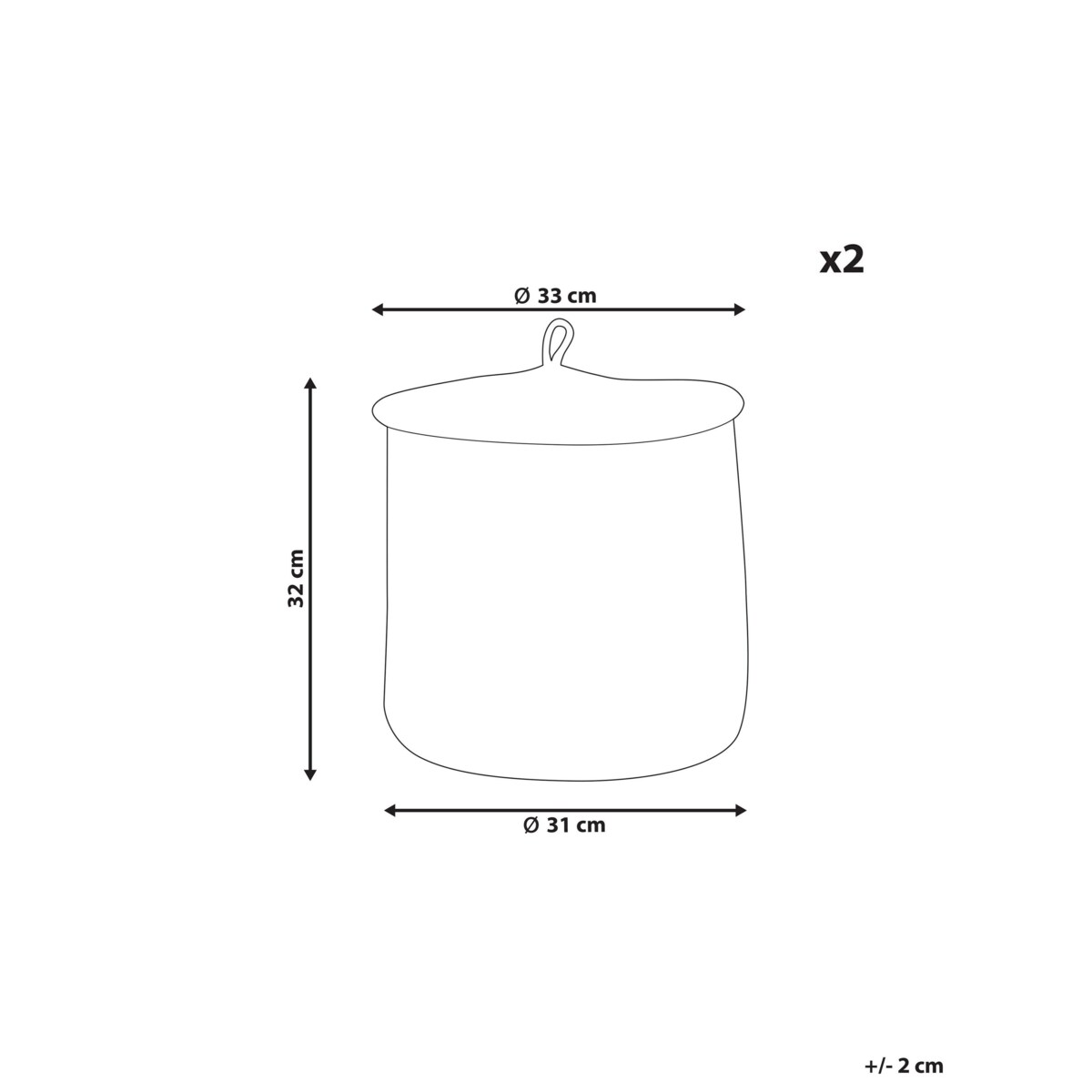 Zestaw 2 koszy bawełnianych czarny SILOPI