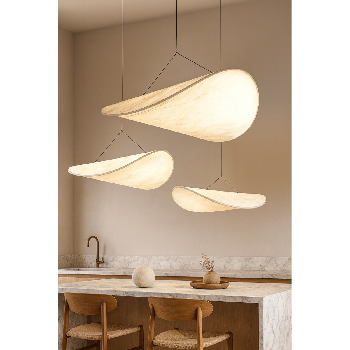 LAMPA WISZĄCA HIKARI M BIAŁA