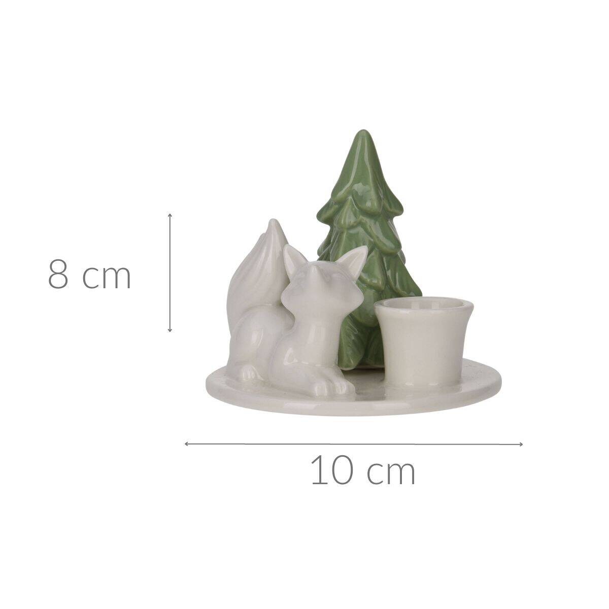 Świecznik ceramiczny z choinką, 8 cm