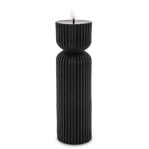 Świeca LED z tworzywa sztucznego i wosku 24,5x6x6 cm CANDEL czarna